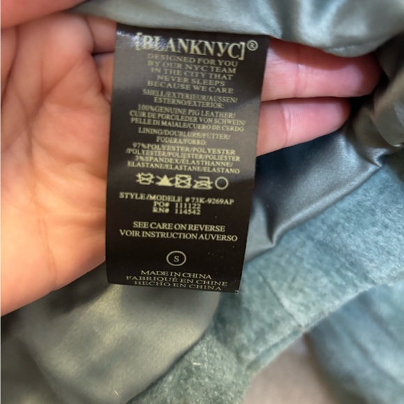 Blank NYC Women's Forest Green Suede Moto Jacket - Picture 5 of 5